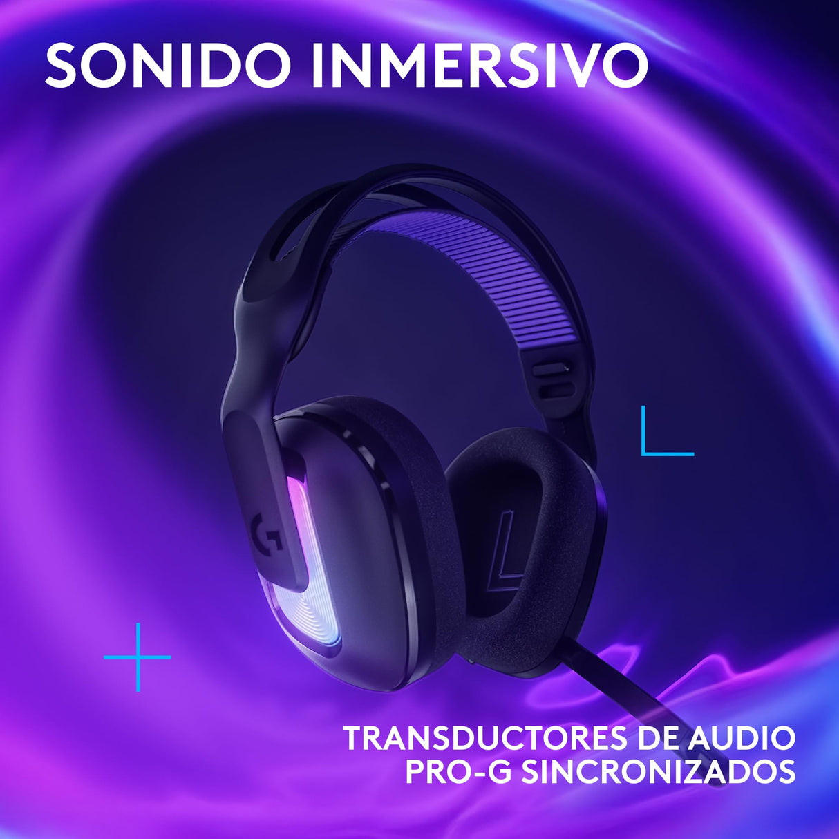 Logitech G G522 LIGHTSPEED auriculares con micrófono inalámbricos para gaming, LIGHTSYNC RGB, micrófono y audio avanzado, conexión triple - LIGHTSPEED, Bluetooth, USB-A a USB-C para PC - Negro