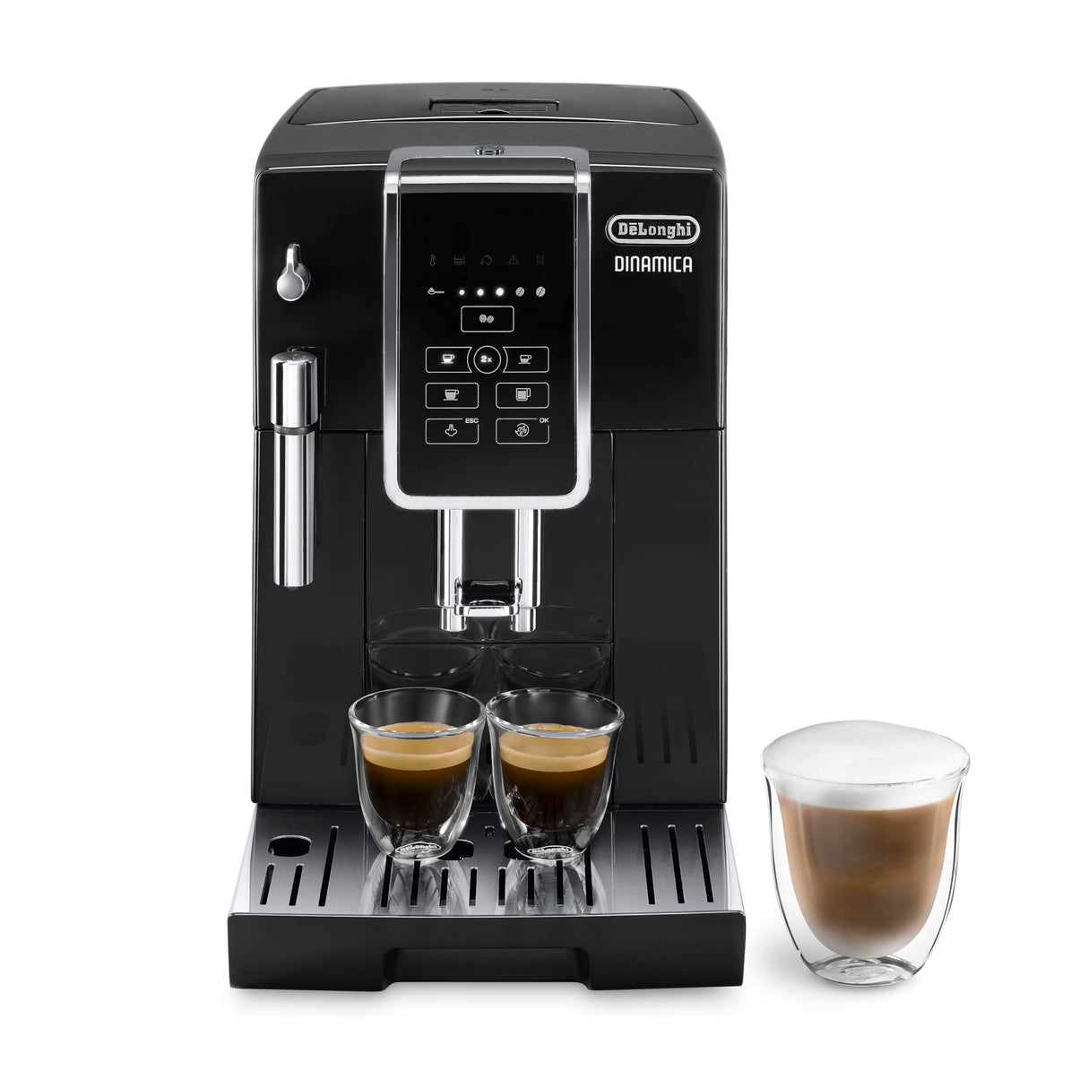 De'Longhi ECAM350.15.B Basic Cafetera superautomática, 1450 W, 2 Cups, Acier inoxydable, Negro