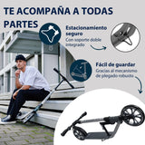 HUDORA Patinete BigWheel 230 Advanced – De Aluminio Resistente, hasta 120 kg – Patinete Urbano silencioso y Plegable con Soporte y Timbre – Kick Scooter para niños, Adolescentes y Adultos – Antracita