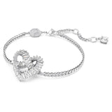 Swarovski Matrix Pulsera en Forma de Corazón, Cristal Blanco, Talla Baguette en un Baño de Rodio, de la Colección Matrix de Swarovski