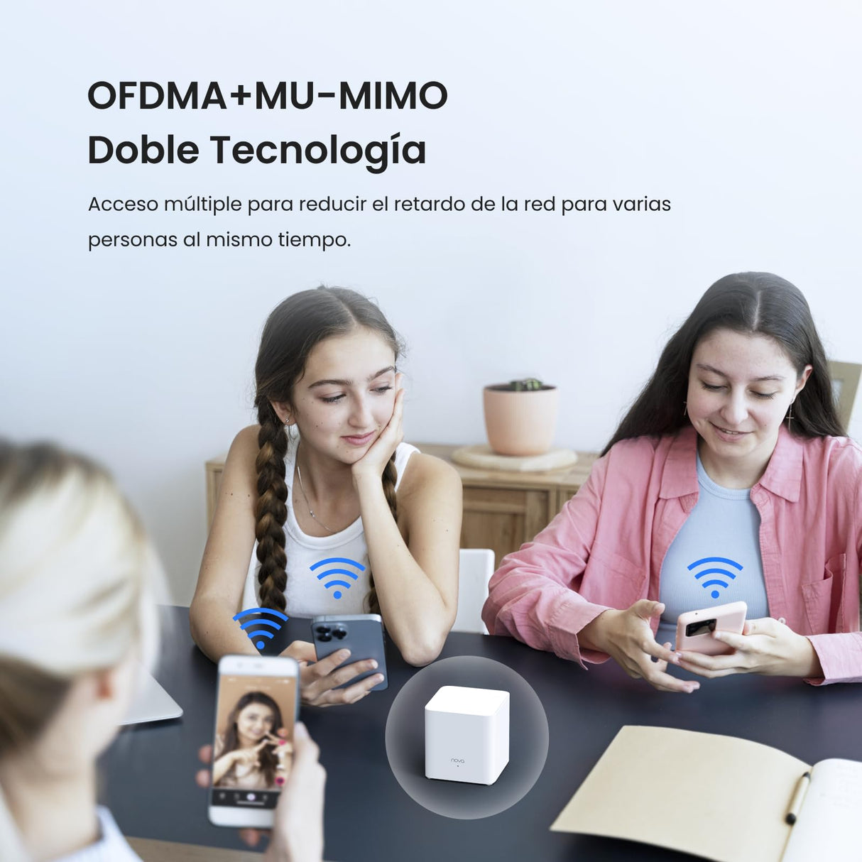 Tenda Nova Mesh MX3 (3-Pack) - Router Mesh WiFi 6 AX1500, WiFi Mesh de Doble Banda 2,4 GHz/5 GHz, Cobertura hasta 270㎡ y Conecta Más de 50 Dispositivos, MU-MIMO, OFDMA