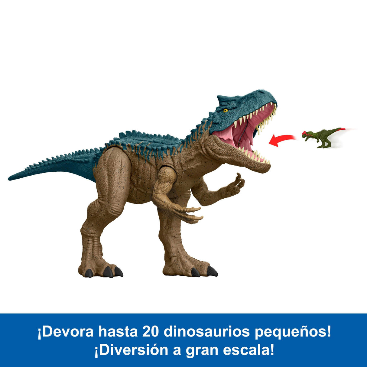 Mattel Jurassic World: Teoría del Dinocaos Netflix - Allosaurus Colosal, Figura de acción grande de dinosaurio de juguete que mide 97 cm de largo, serie Epic Evolution, regalo, +4 años, HRX53