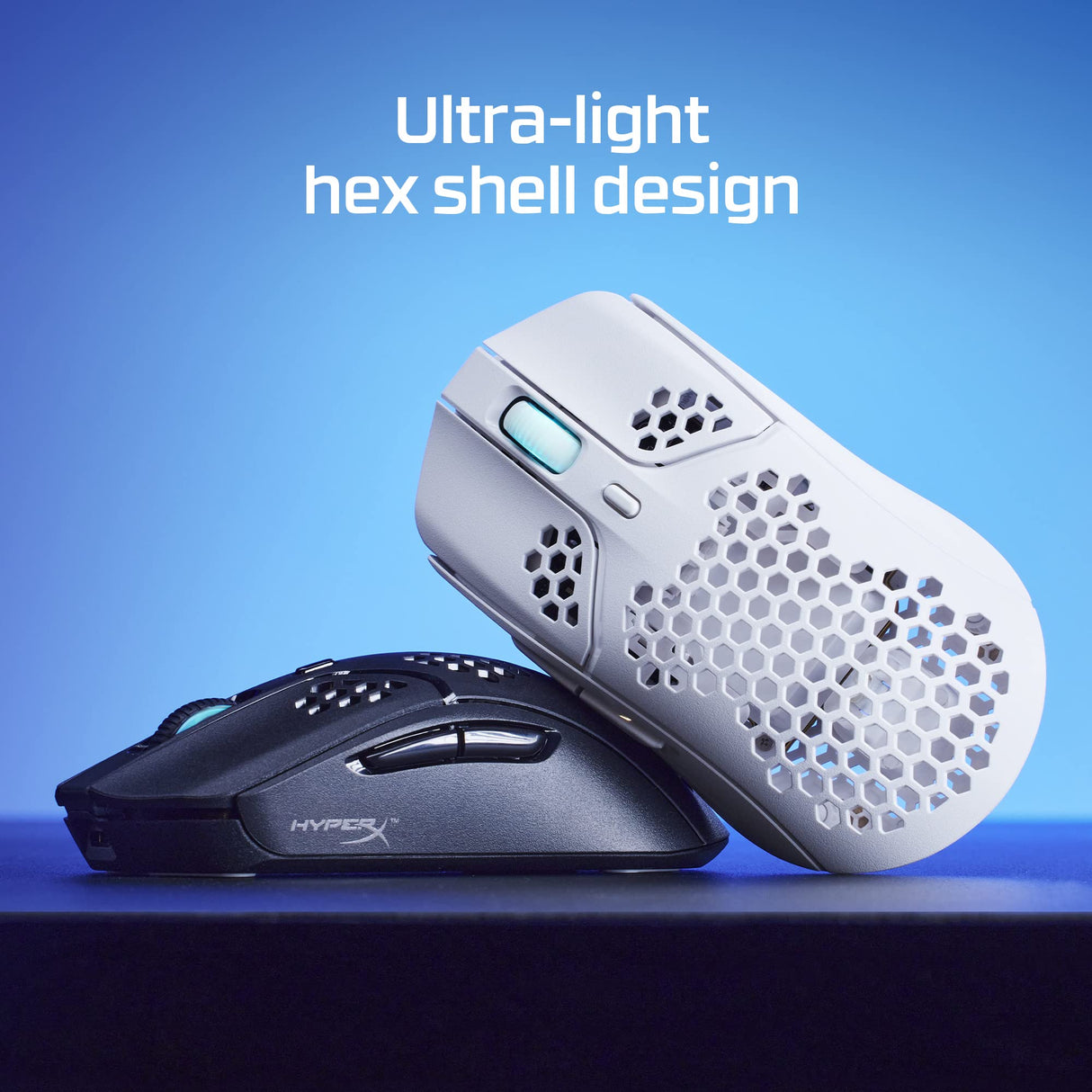 HyperX Pulsefire Haste - Ratón inalámbrico para juegos - Ultraligero, 62g, 100 horas de duración de la batería, 2,4 GHz inalámbrico, carcasa de panel de abejas, diseño hexagonal - Blanco/Rosa