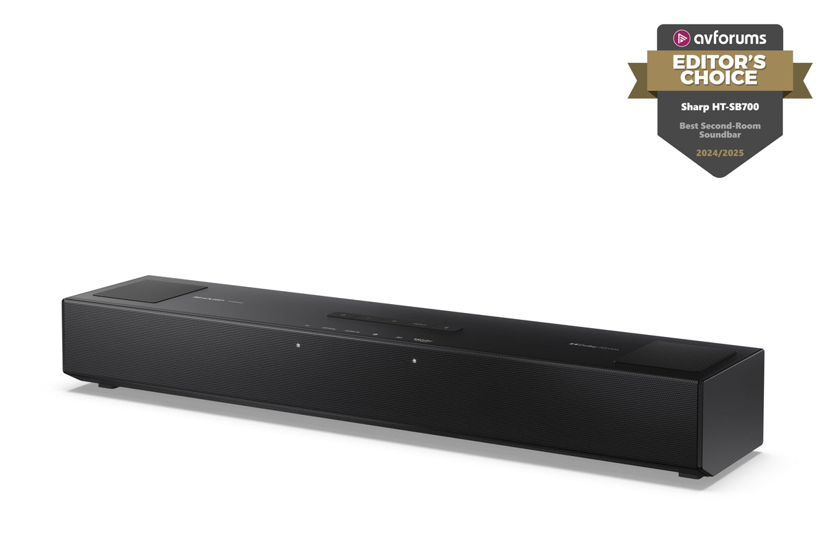 Sharp HT-SB700 Barra de Sonido Compacta 2.0.2, Dolby Atmos, Bluetooth con HDMI eARC/CEC, Potencia Total de 140 W, 52 cm, Color Negro