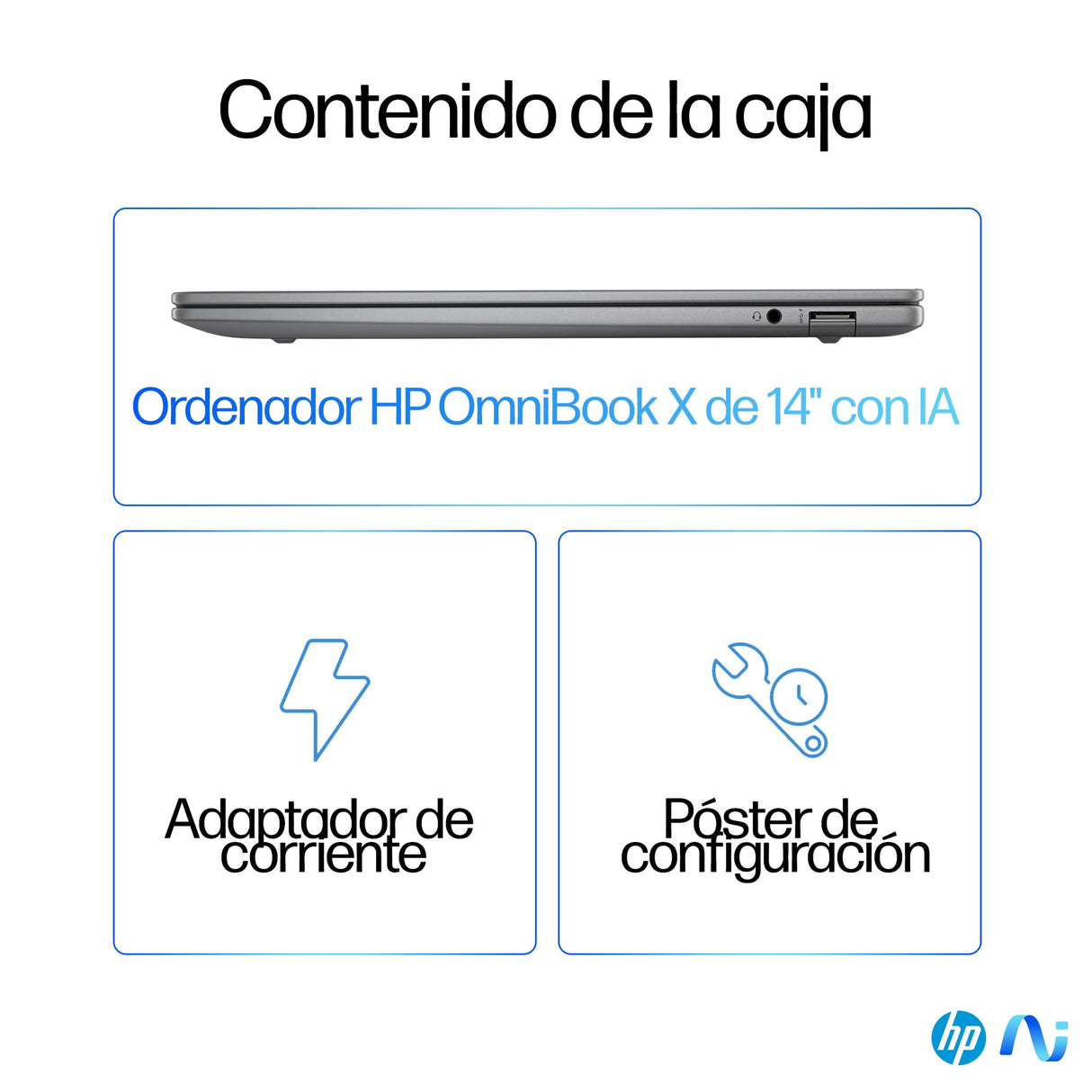 HP OmniBook X AI 14-fe0001ns - Ordenador portátil IA de 14" 2.2k multitáctil QC Snapdragon X1E-78-100, 32 GB RAM, 1TB SSD, Snapdragon X Elite, Windows 11 Gris - Teclado QWERTY Español, 1000GB, 32GB