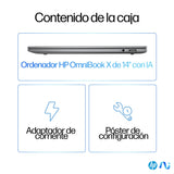 HP OmniBook X AI 14-fe0001ns - Ordenador portátil IA de 14" 2.2k multitáctil QC Snapdragon X1E-78-100, 32 GB RAM, 1TB SSD, Snapdragon X Elite, Windows 11 Gris - Teclado QWERTY Español, 1000GB, 32GB