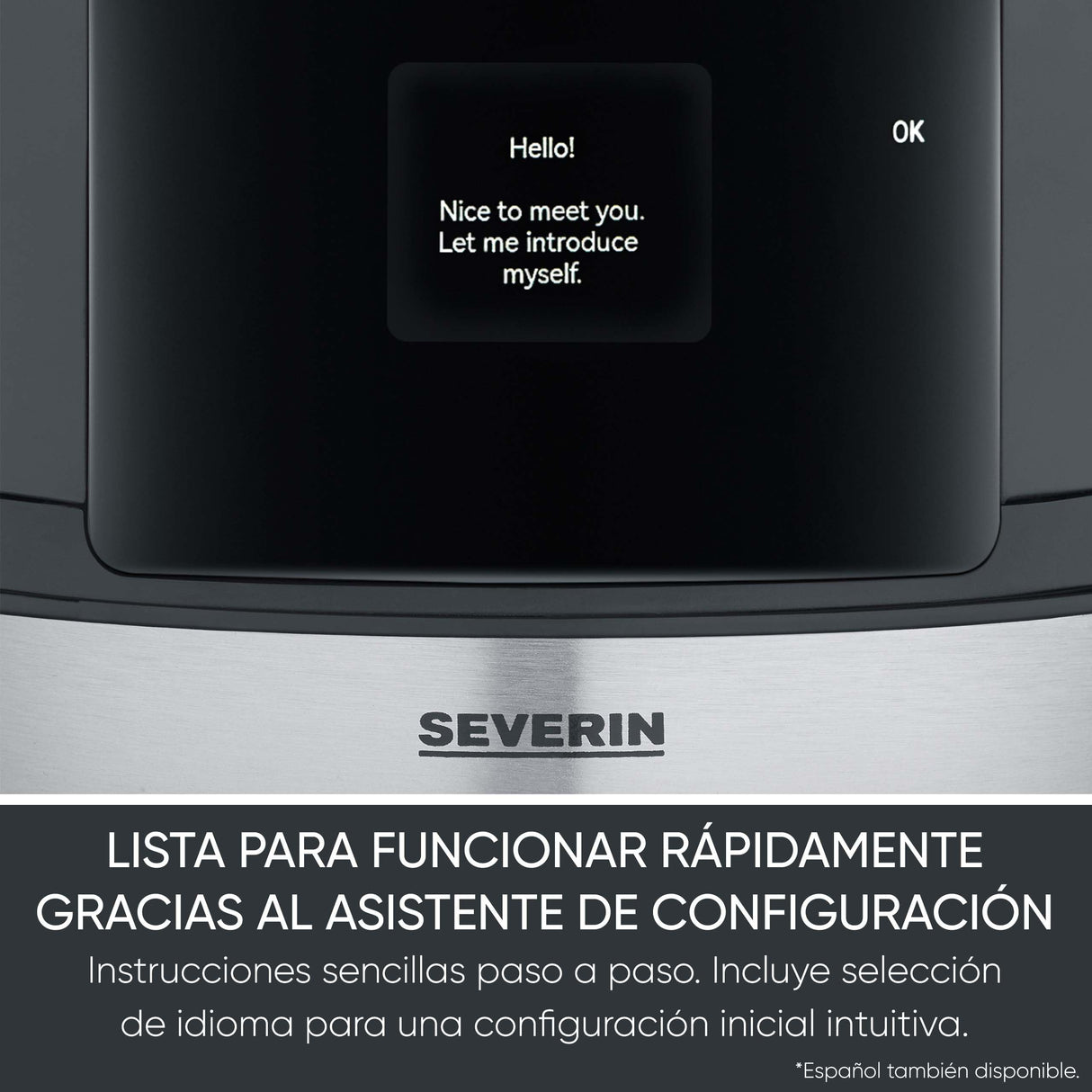 SEVERIN FILKA, cafetera de filtro totalmente automática, cafetera de filtro 5 en 1 con pantalla LED, molinillo, con jarra termo, negro mate/acero inoxidable, KA 9695