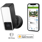 Eve Outdoor Cam – cámara segura con foco, máxima seguridad y privacidad (HomeKit Secure Video), 1080p, visión nocturna, Wi-Fi (2,4 GHz), sensor de movimiento, comunicación bidireccional