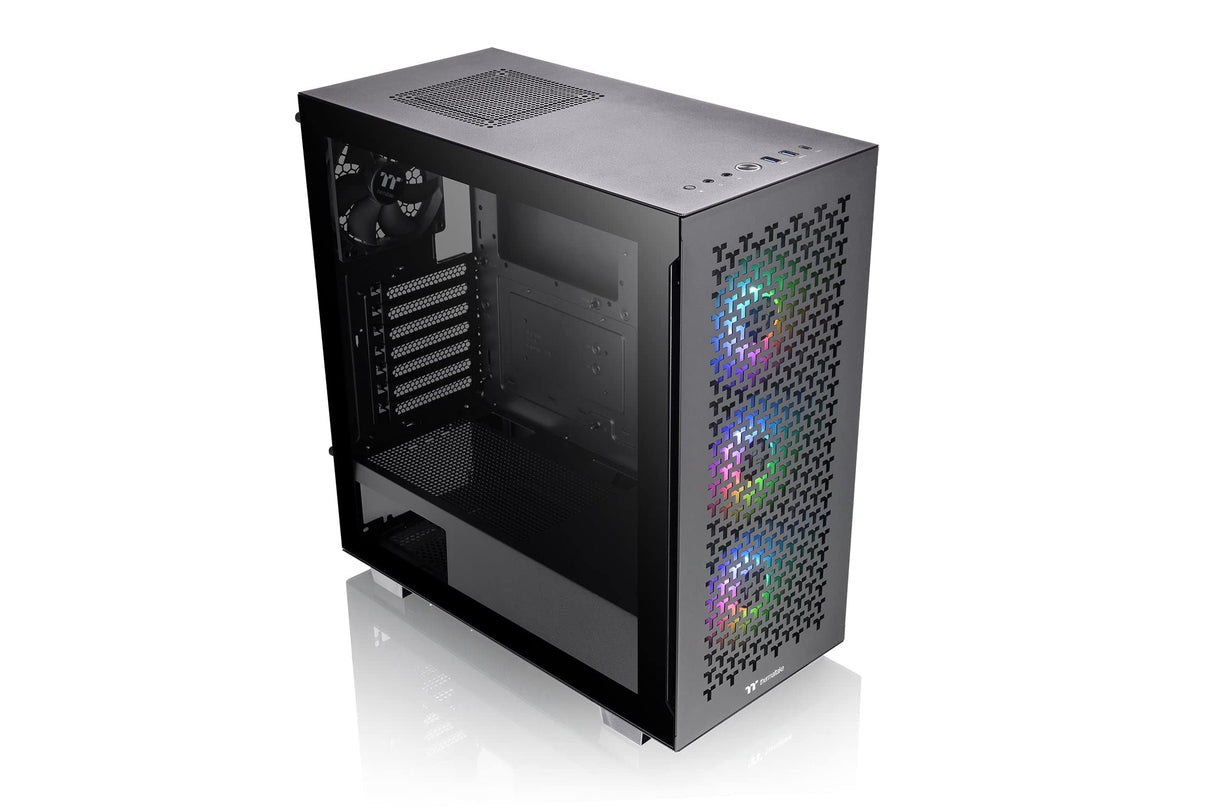 Thermaltake V350 TG ARGB Air Black | PC-Chassis | Mid-Tower-ATX-Case | Vidrio Templado de 4 mm | 4 Ventiladores Incluidos | Negro