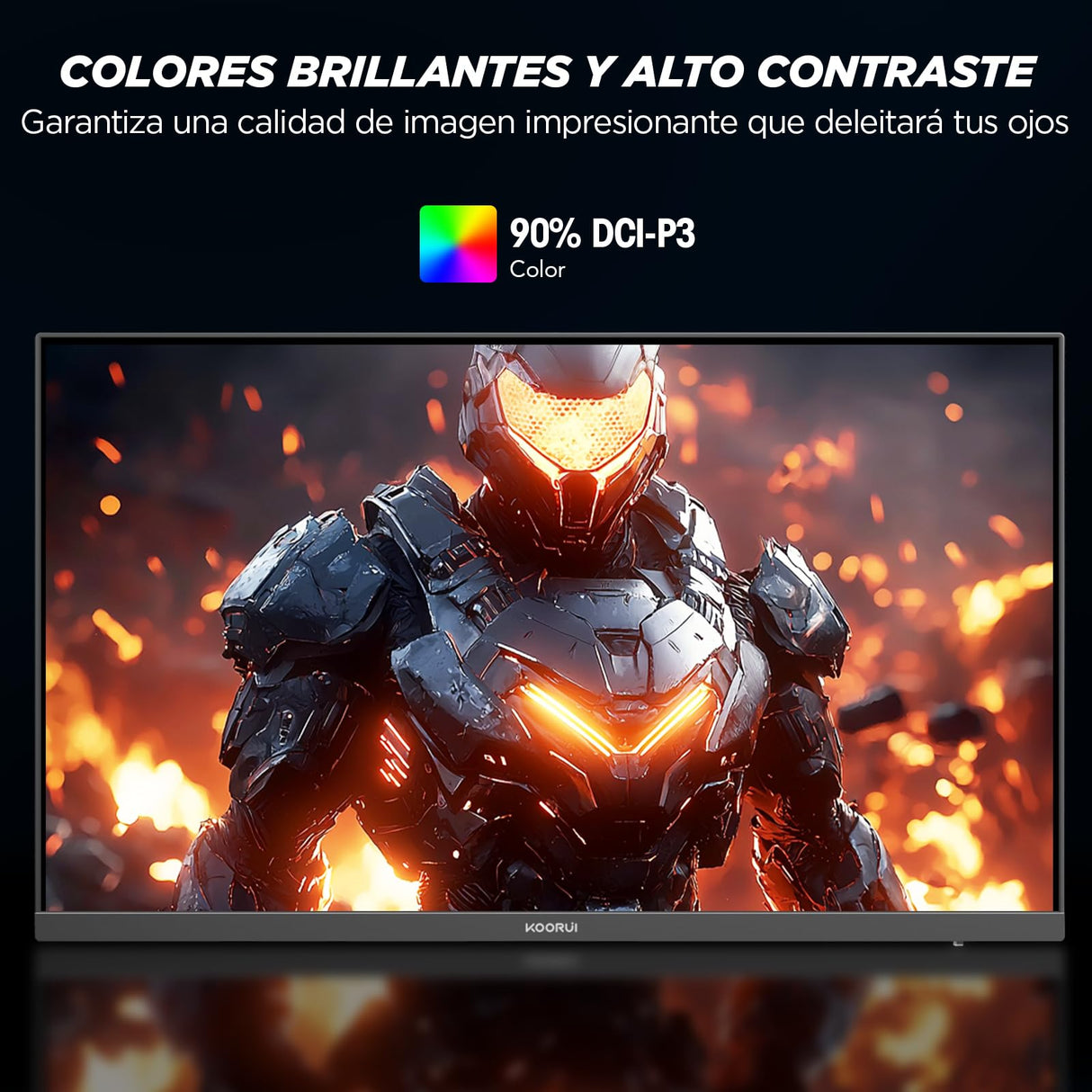 KOORUI G2411P Monitor 24 Pulgadas Gaming Full HD Fast IPS, 200Hz, 1080P, MPRT 1ms, 90% DCI-P3, HDR400, VESA, Adaptive Sync, Inclinación, Eye Care, 2xHDMI 2.0, DP 1.4