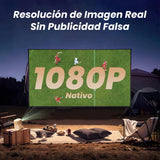 Proyector T2 Portátil WiFi 6 Bluetooth Full HD 1080P 4K Nativo Soporte Cine en Casa/Exterior para Móvil/iOS/Android con Sound by J y Batería Integrada