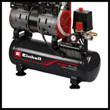 Einhell Compresor TE-AC 6 Silent (compresor silencioso con 550 W, máx. 8 bar, motor exento de aceite y servicio, depósito de 6 l, manómetro y acoplamiento rápido, válvula de seguridad)