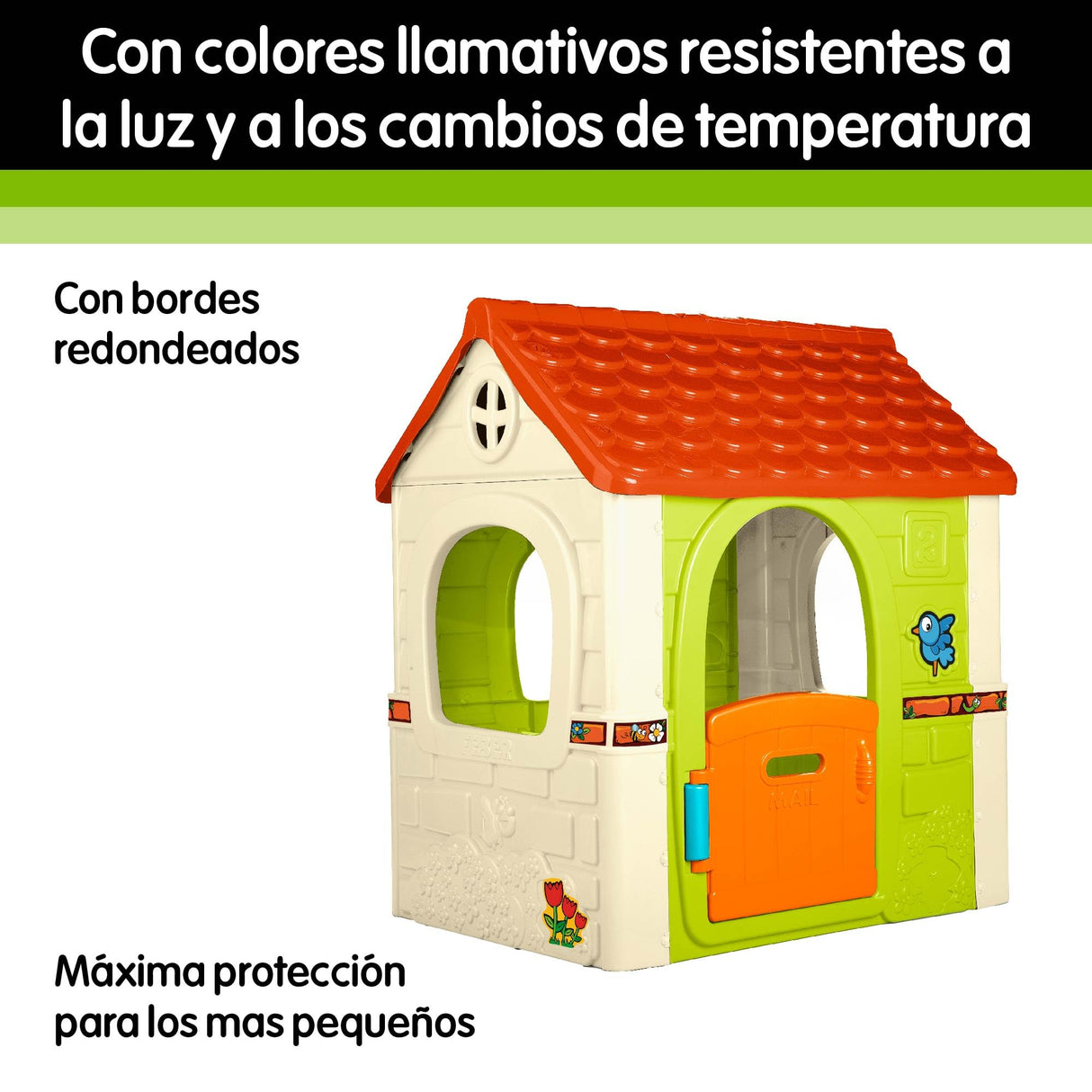 FEBER - Fantasy House Casita Infantil de Juegos, con Puerta Abatible, para Jugar al Aire Libre o en Casa, Resistente y de Fácil Montaje, para Niños de 2 a 6 Años, Famosa (FEH17000), Versión Actual