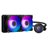 MSI MAG CORELIQUID 240R Refrigeración Líquida CPU AIO - Blockhead ARGB Giratorio, Bomba de Radiador Integrada, Flujo Dividido, Tubería a Prueba de Evaporación - Admite AMD e Intel