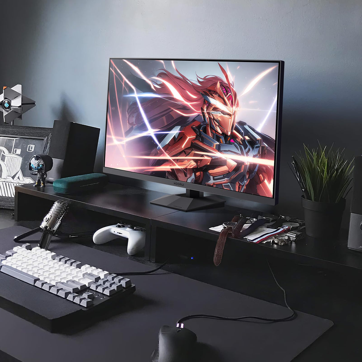 KOORUI Monitor 27 Pulgadas,Monitor Gaming 240Hz, Pantalla Ordenador QHD2560 x 1440p,1ms, HDR10, 90% DCI-P3, Adaptive Sync, VESA 75 * 75mm, Negro