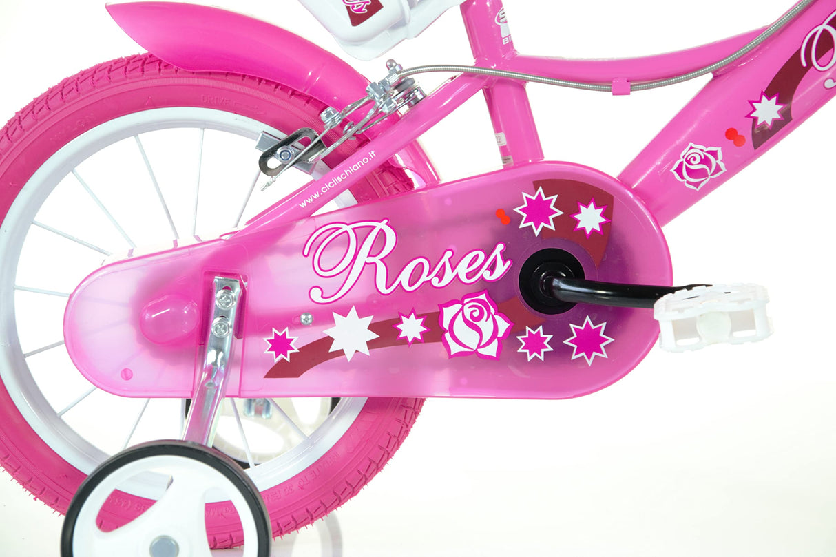 SCH Roses 14" Rosa-4-6 Años Bicicleta niño, Bebés niñas, Rosa