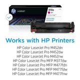 HP 410A CF413A, Magenta, Cartucho Tóner Original, de 2.300 páginas, para impresoras HP Color LaserJet Pro serie M452 y M477