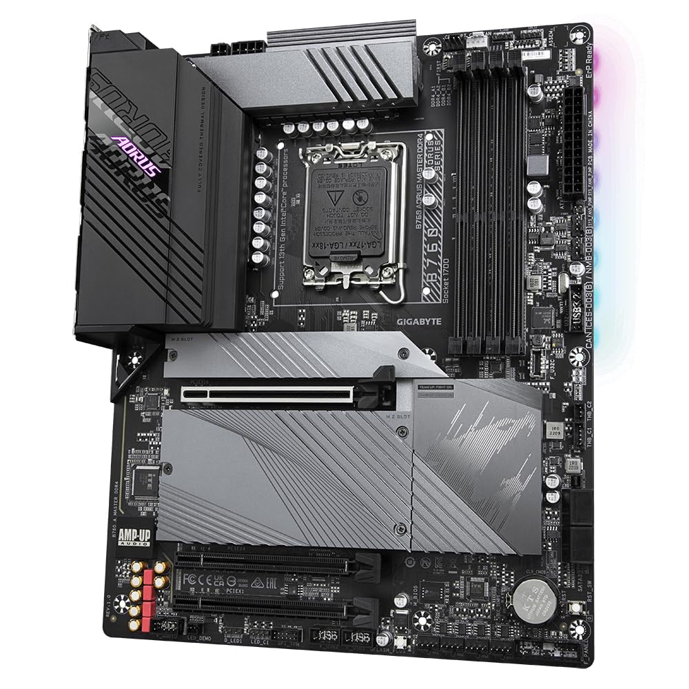 GIGABYTE B760 AORUS Master DDR4 Placa Base - Soporta CPUs Intel Core de 14ª generación, 16*+1+1 Fases de VRM Digital, hasta 5333MHz DDR4 (OC), 3xPCIe 4.0 M.2, Wi-Fi 6E, LAN de 2.5GbE, USB 3.2 Gen 2