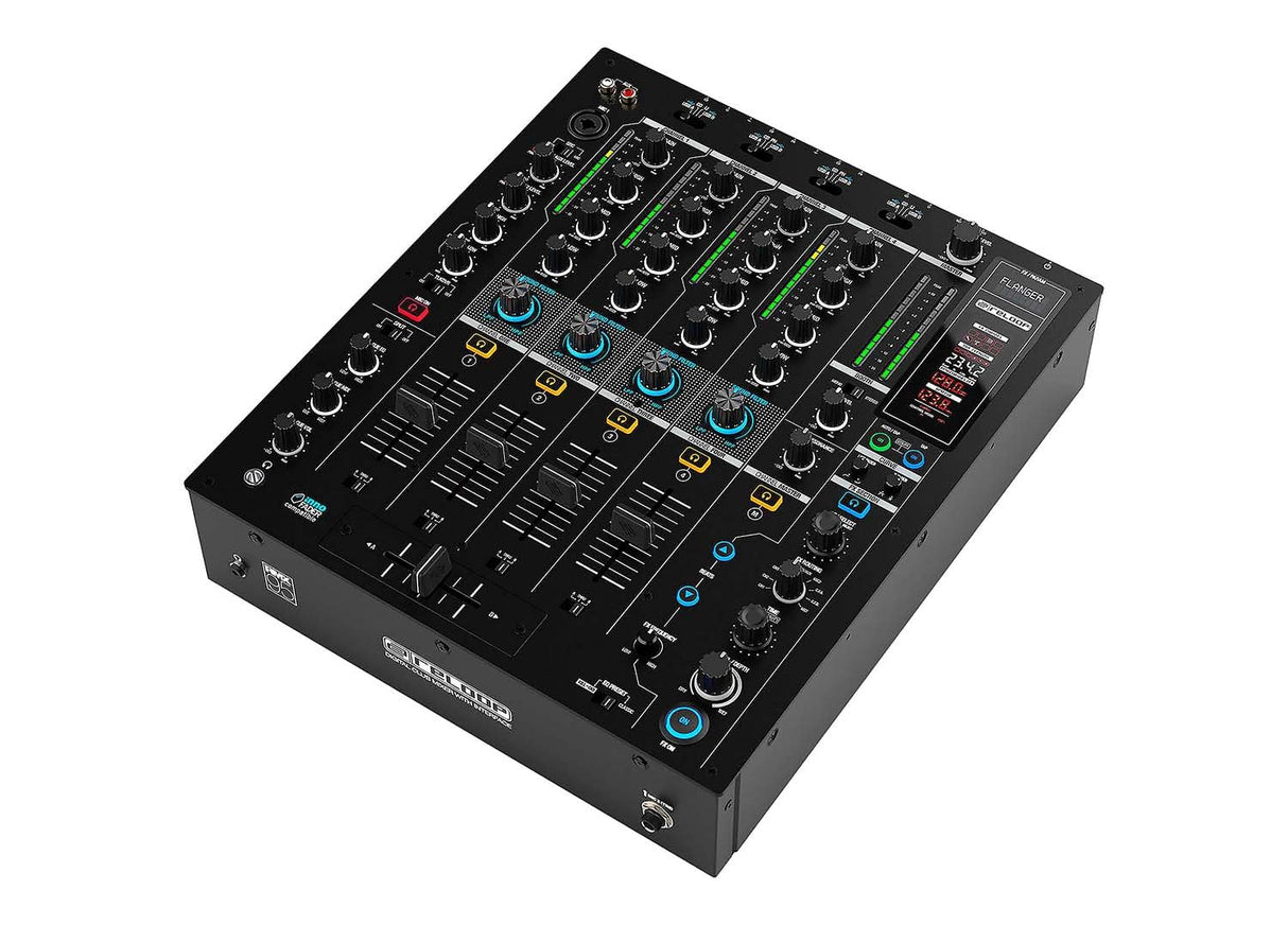 Reloop RMX-95 | Clubmixer de 4+1 canales para DJs con interfaz de alta calidad de 24 bits, unidad FX, filtros de sonido, modo EQ Neural Mix™ y hub USB activo