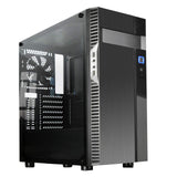 Silverstone SST-PS14B-E - Caja de Torre ATX de Precision, Panel Lateral de Vidrio Templado Ahumado, Negro