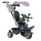 Smoby - Triciclo Baby Driver Confort Gris 3 en 1 Progresivo, Sostenible, Freno de Estacionamiento, Barra Parental Ajustable, Volante con Claxon, Desde 10 Meses hasta 3 Años (7600741503)