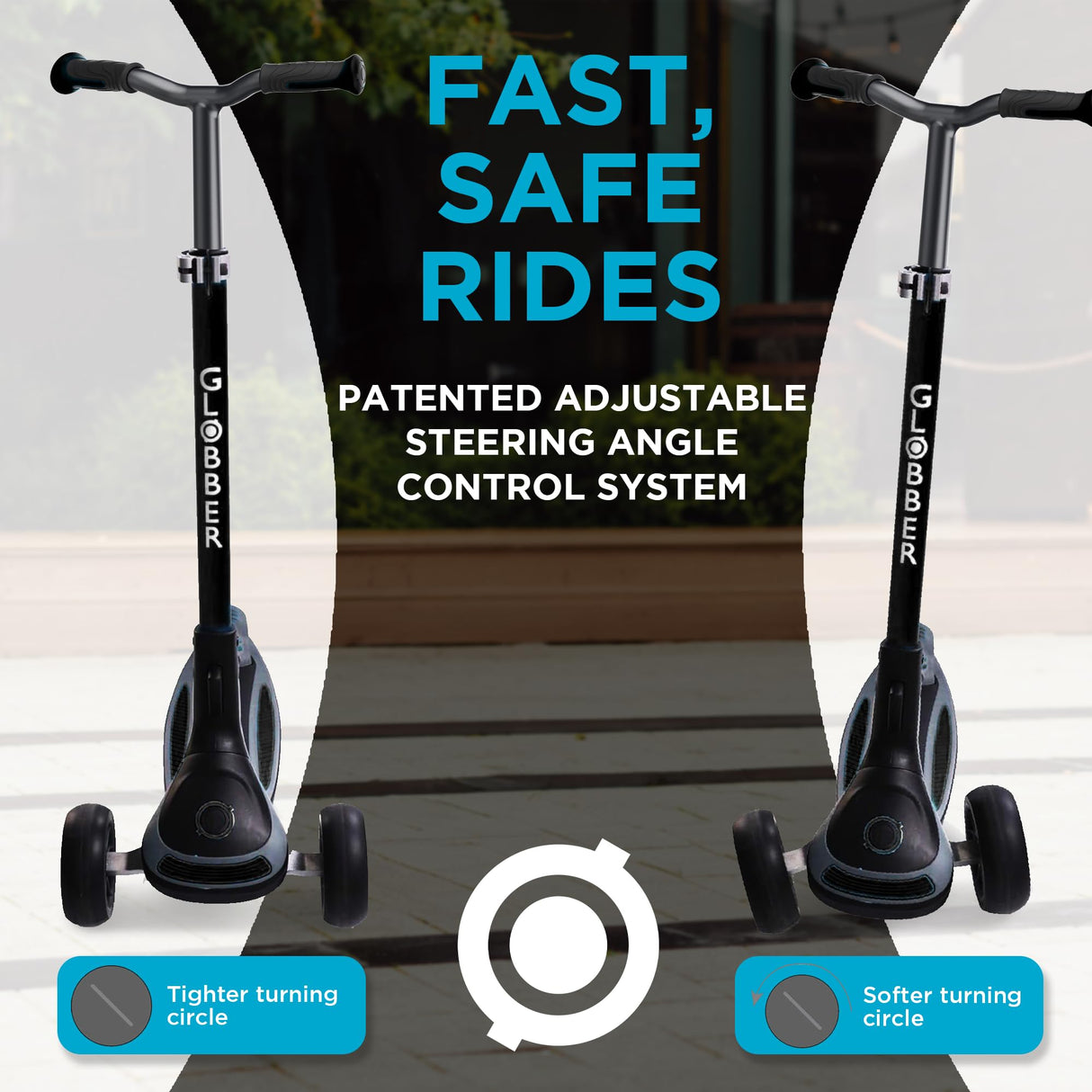 Globber - ULTIMUM - Patinete plegable de 3 ruedas para niños, adolescentes y adultos , Gris carbón