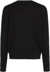 Tommy Hilfiger Cárdigan Mujer Trenzado, Negro (Black), XL