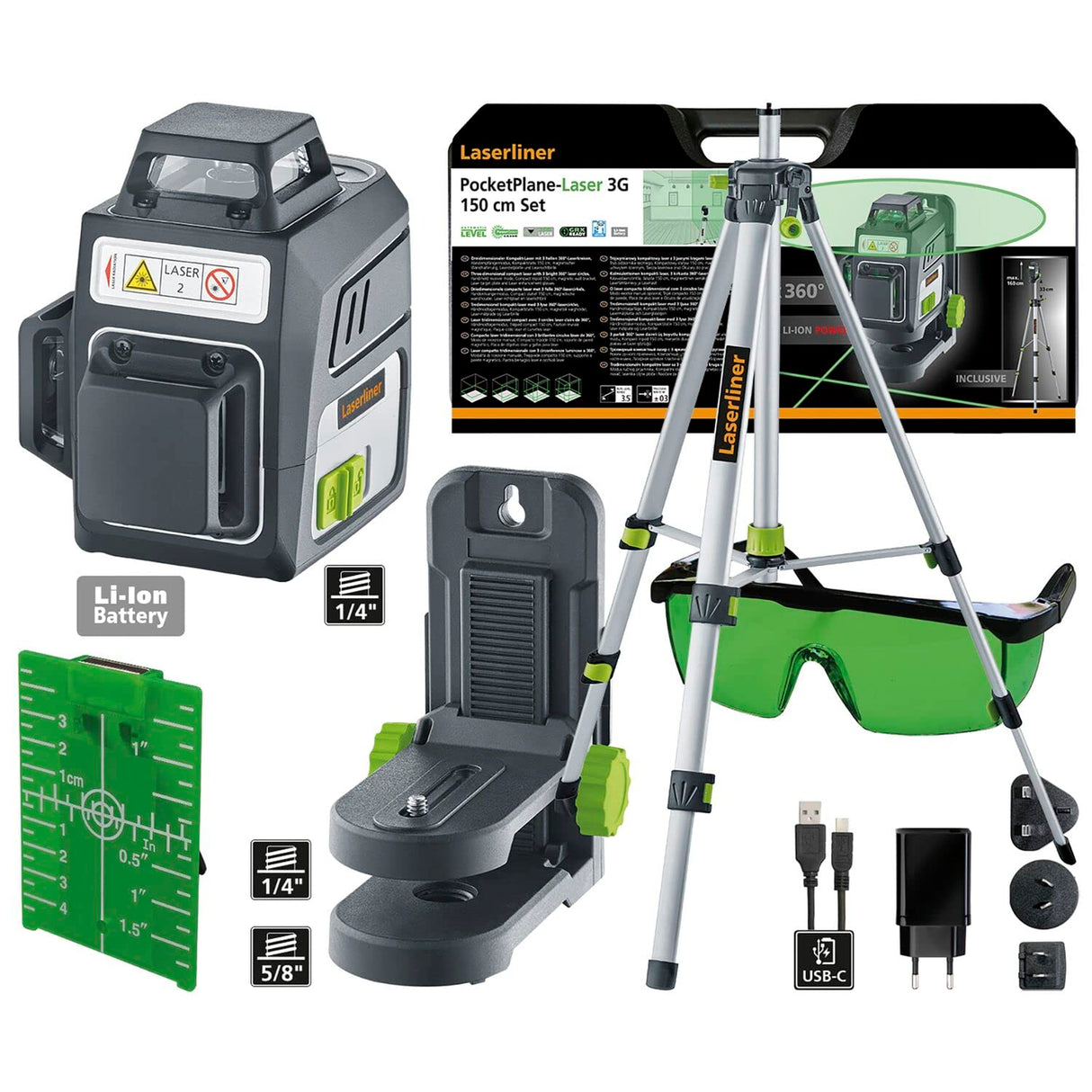 Laserliner Pocketplane-Laser 3g Set 150cm.