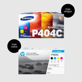 SAMSUNG CLT-P404C, SU365A - Cartuchos Tóner, de 4.500 Páginas, Compatible con Impresoras SAMSUNG Laserjet Xpress Color Serie C430, C432 y C433, Negro, Cian, Magenta y Amarillo, Pack de 4
