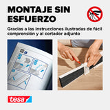 tesa® Cortina Mosquitera Plisada de Aluminio - Mosquitero Extensible para Claraboyas - Fácil Instalación sin Taladrar - Tecnología tesa Powerstrips® - Blanco