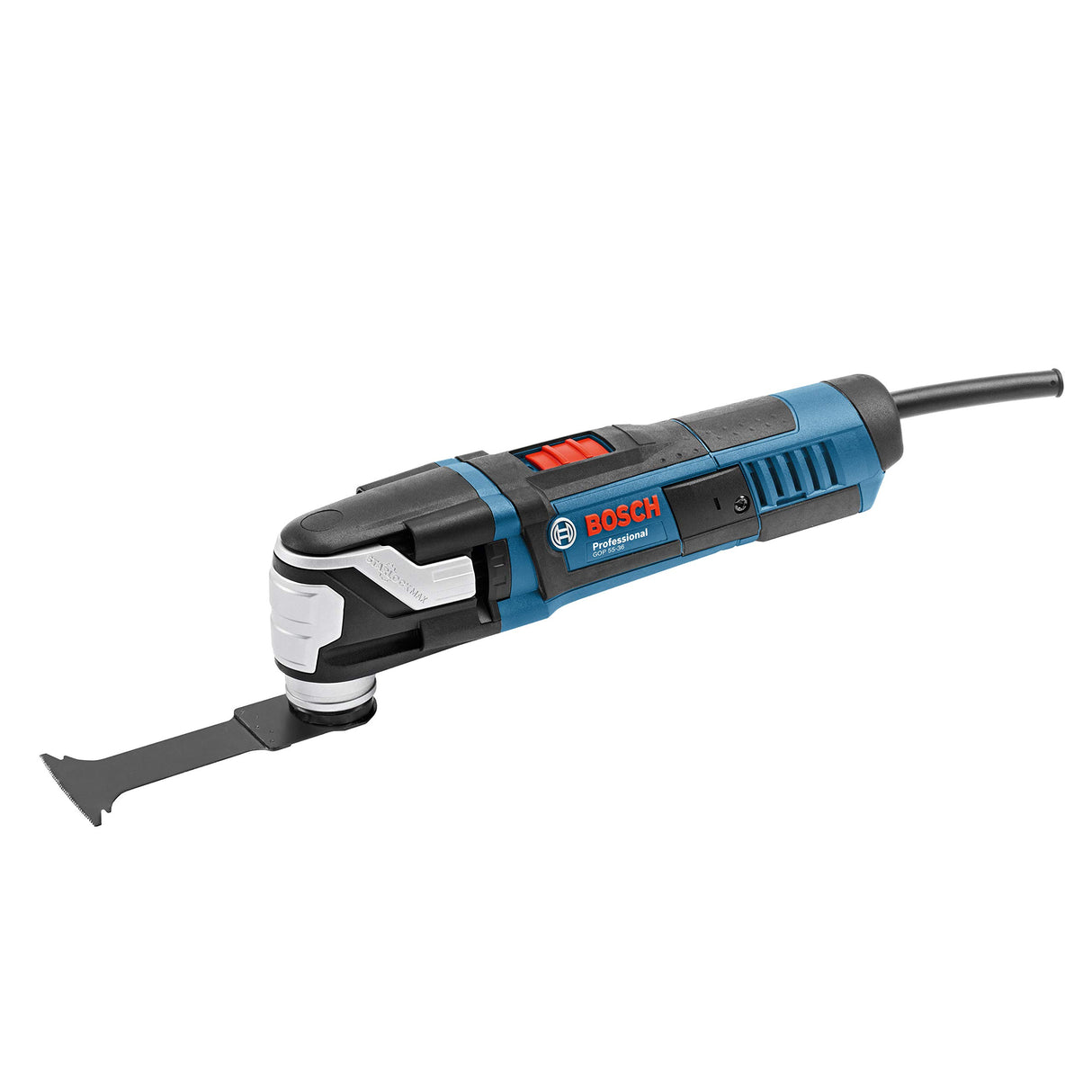 Bosch Professional GOP 55-36 - Multiherramienta (550 W, Starlock, set de 10 accesorios + 25 lijas, en L-BOXX)