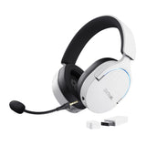 Trust Gaming GXT 491W Fayzo Cascos Gaming Inalámbricos Bluetooth + 2.4 GHz, 7.1 Sonido Envolvente, Batería de 22 Horas, Auriculares Inalámbricos RGB Over-Ear PC PS5 PS4 Switch - Blanco
