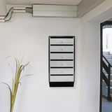 Buzón Depot 6 de Rottner, de 6 módulos, Color Plata / Negro, Ideal para comunidades o para exterior (en una zona protegida), acero, Cerradura de cilindro, Tarjetero para cada módulo