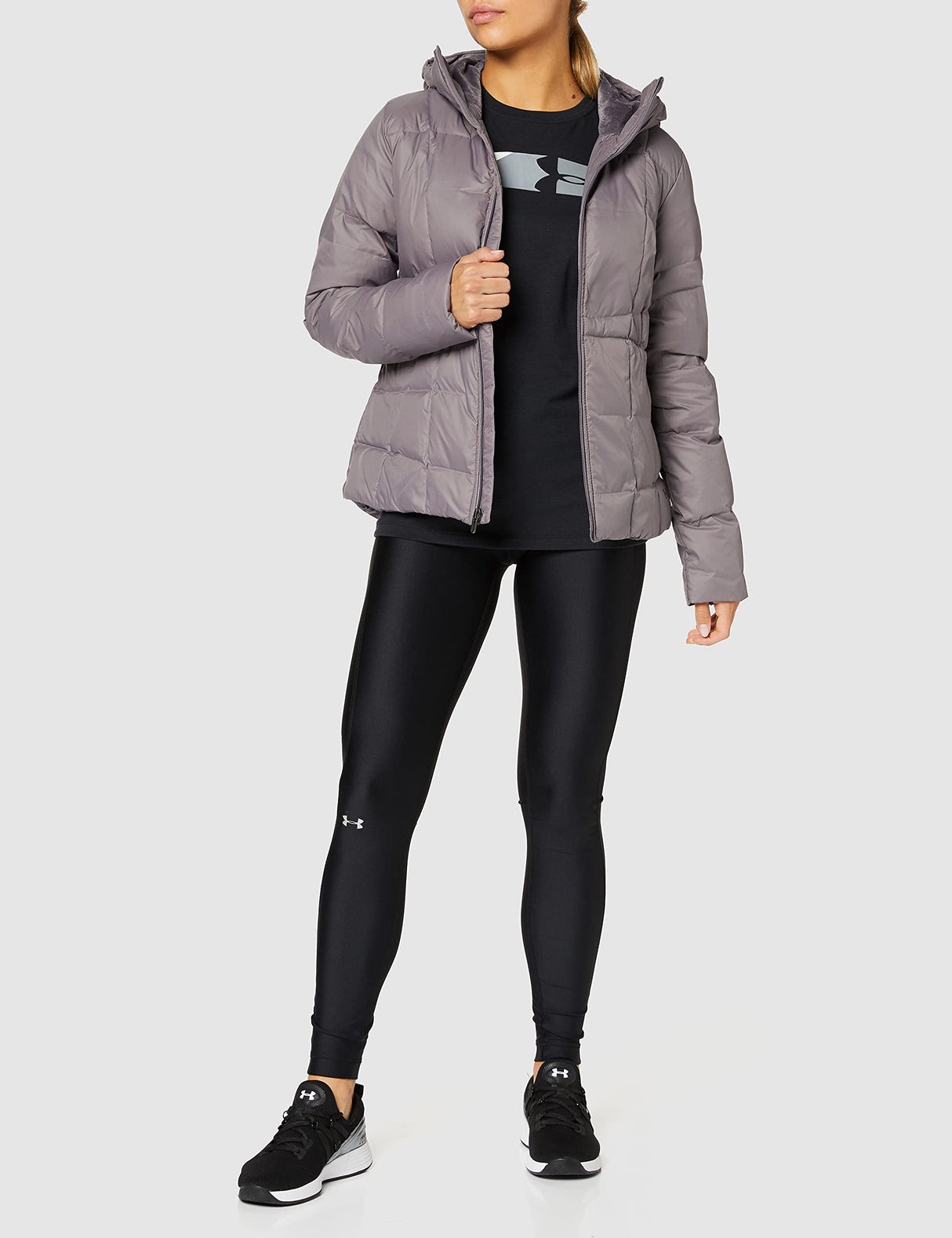 Under Armour Armour Down Hooded Jkt Chaqueta, Mujer, Gris, SM