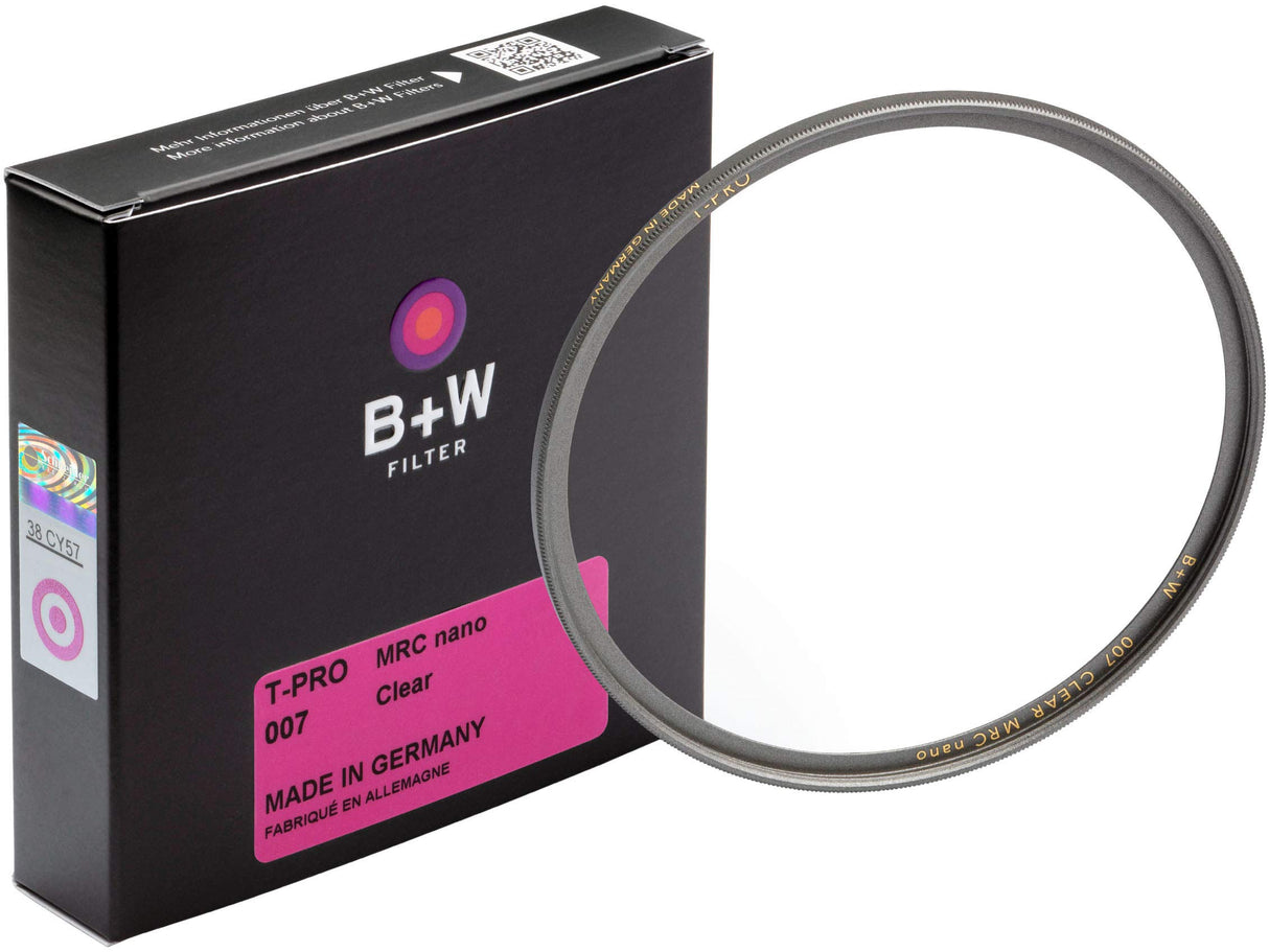B+W 007 Filtro de protección, Filtro Transparente (77 mm, T-Pro, Acabado Titanio, MRC Nano, 16 Veces Recubierto, superfino, Premium)
