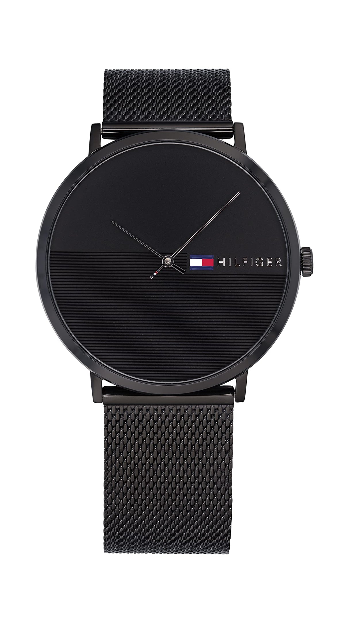 Tommy Hilfiger Reloj Analógico de Cuarzo para Hombre con Correa de Malla de Acero Inoxidable Negra - 1791464