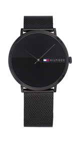 Tommy Hilfiger Reloj Analógico de Cuarzo para Hombre con Correa de Malla de Acero Inoxidable Negra - 1791464