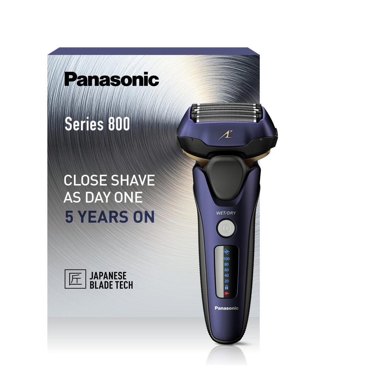 Panasonic Series 800 ES-LV67 Afeitadora premium (Motor ultrarrápido, 5 hojas precisión nanométrica, cabezal multiflexible con 16 direcciones, funda de viaje, lavable, ion de litio) morado y negro