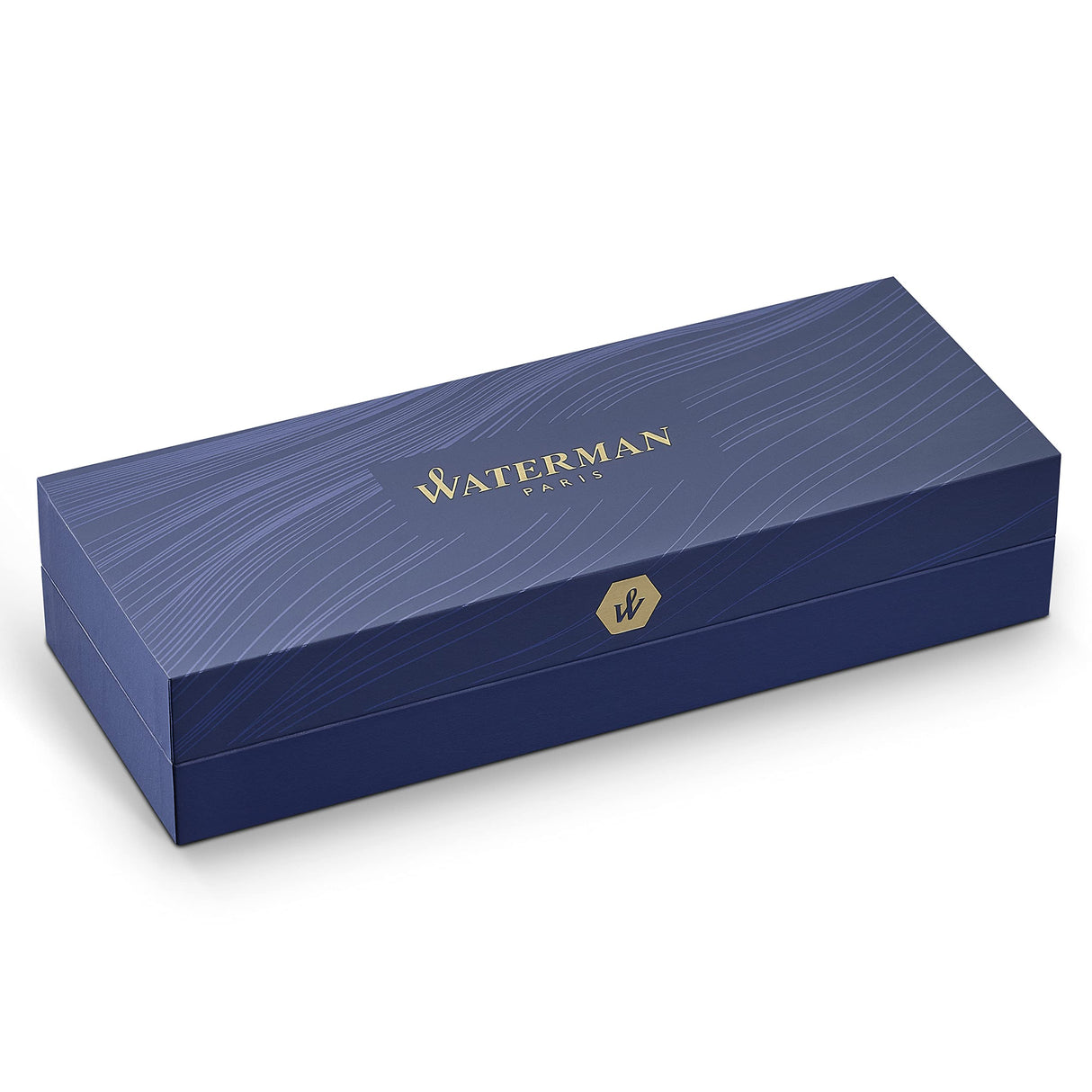 Waterman Carène Black Sea pluma estilográfica | color negro muy brillante con adorno chapado en paladio | plumín mediano con cartucho de tinta azul | estuche de regalo