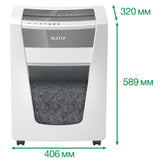 Leitz IQ Office Pro P5+ - Destructora de papel de corte supermicro, destruye 8-7 hojas a la vez (70-80 gms), papelera de 30 l, blanco, 80040000