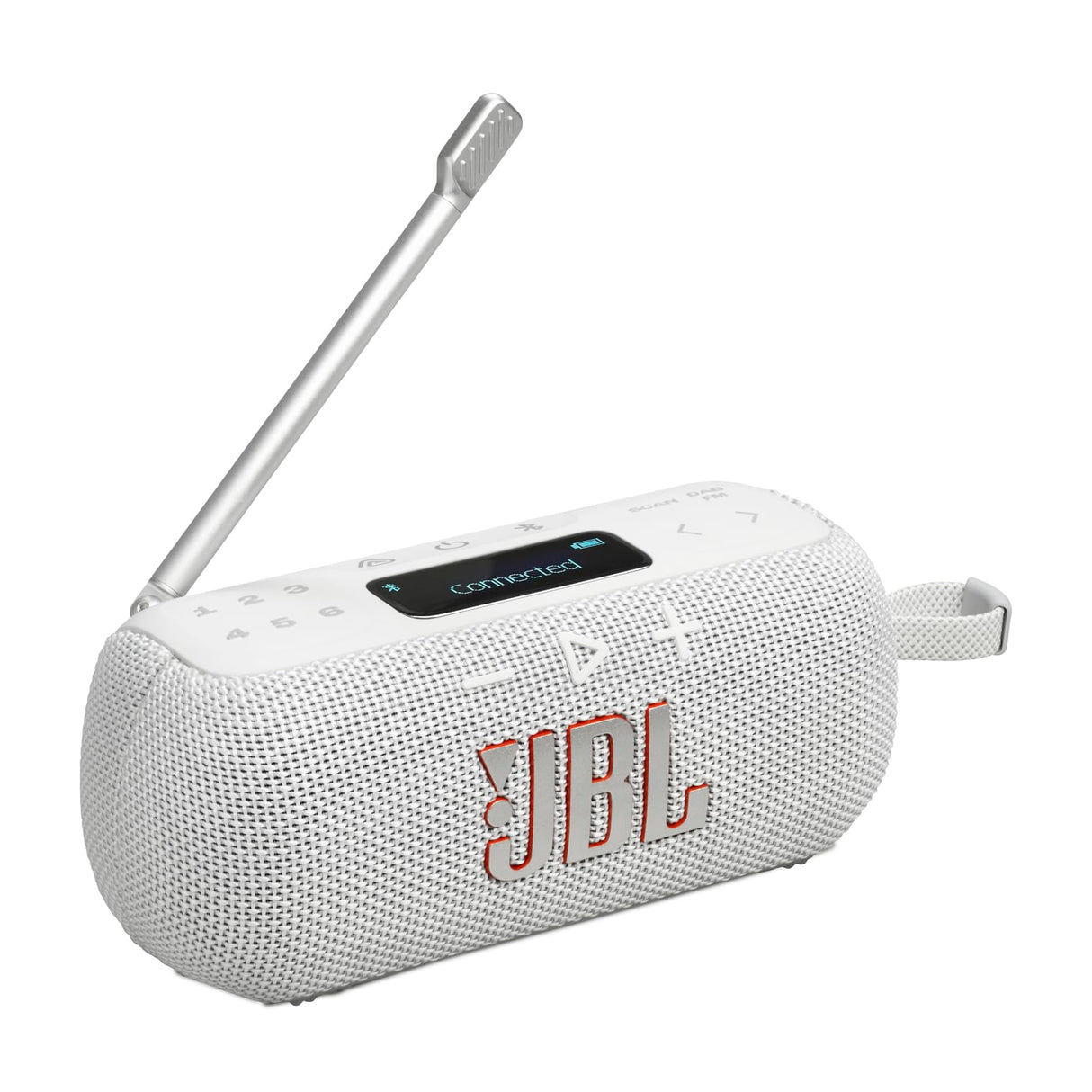 JBL Tuner 3 Radio portátil Dab/Dab+/FM Bluetooth con 6 ajustes, hasta 15 h de autonomía, Resistencia IP68, conexión Multi-Altavoz Auracast, Compatible con la aplicación JBL Portable, Blanco