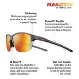 Julbo Split Gafas DE Sol, Negro/Negro/Rojo, M Unisex Adulto
