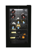 Candy DiVino CWC 021 M/NF Vinoteca Vino, 21 botellas, App HOn con tecnología Vivino, estantes cromados, 39 dB, Clase G, 40 x 55 x 70 cm, negro [Clase de eficiencia energética G]
