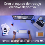 Logitech MX Creative Console, keypad programable con 9 teclas LCD personalizables y dial de control para diseño gráfico, edición de vídeo, fotografía, uso con Adobe, Zoom, Spotify - Gris Pálido