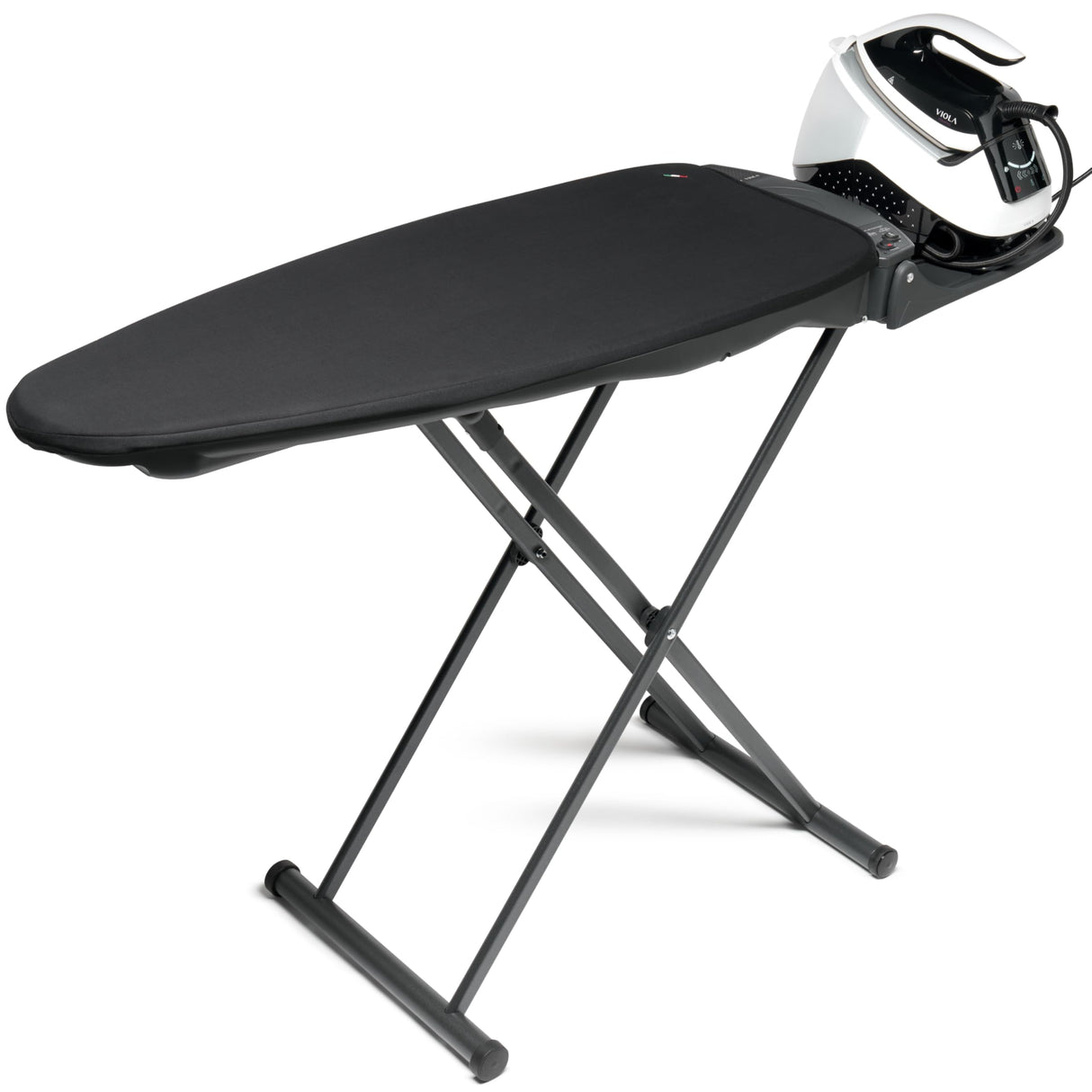 VIOLA Tabla de planchar multifunción, fabricada en Italia, aspiradora, calentadora, sopladora, mesa para planchar con vapor, planchado profesional, planchado fácil, plegable, ajustable, ahorra espacio