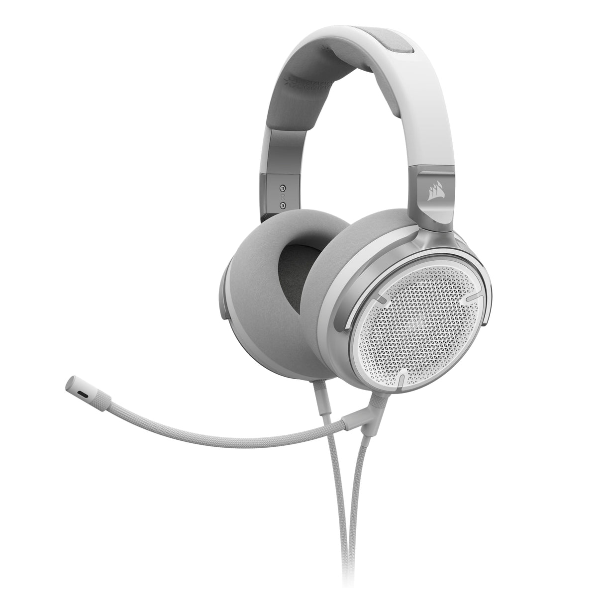 Corsair VIRTUOSO PRO Auriculares con Cable para Juegos Multiplataforma de Espalda Abierta - Micrófono Desmontable - Controladores Grafeno - PC, Mac, PS5, PS4, Xbox, Nintendo Switch, Móvil - Blanco