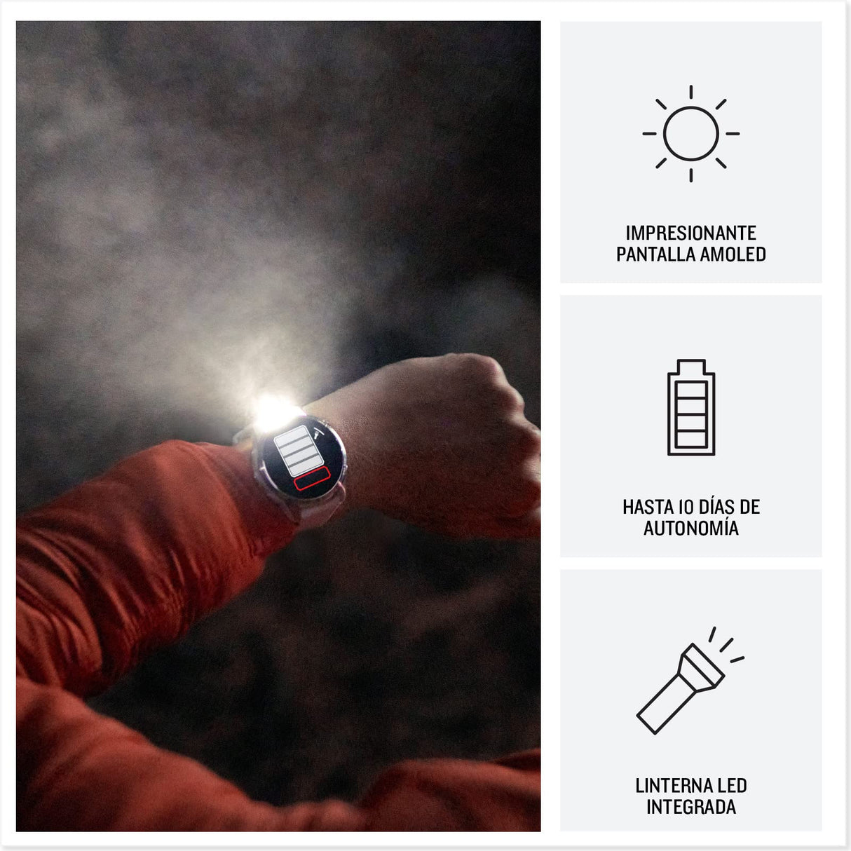 Garmin Epix (Gen 2) Pro 42mm - Reloj de alto rendimiento GPS multideporte con Pantalla táctil AMOLED, Linterna LED, Frecuencia cardíaca, Mapas y hasta 10 días de autonomía, Plateado