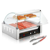VEVOR Máquina de Rodillos para Perros Calientes de 56,2 x 47,5 x 44,2 cm con una Parrilla de Acero Inoxidable de Calidad Comercial, 50 °C-250 °C, 2,2 kW, para Puestos de Comida, Fiestas y Barbacoas