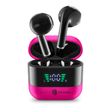 Music Sound, Spark - Auriculares TWS, Bluetooth, inalámbricos, Pantalla LED, Play Time 30 Horas, emparejamiento automático, Controles táctiles en los Auriculares, Rosa
