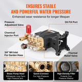 VEVOR Bomba para Hidrolavadora Émbolo Triple Horizontal con Eje de 25,4mm 4000 PSI 4,0 GPM Kit de Repuesto para Hidrolavadora con 5 Boquillas, Compatible con Simpson MorFlex 40224, 40225, 40226